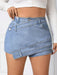 SHEIN EZwear Shorts de mezclilla de dobladillo asimétrico para mujeres - Quierox - Tienda Online