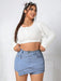 SHEIN EZwear Shorts de mezclilla de dobladillo asimétrico para mujeres - Quierox - Tienda Online