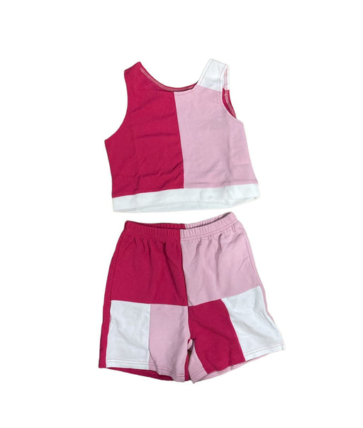 SHEIN EZwear Talla grande Top tank crop de color combinado & Shorts de cintura con cordón - Quierox - Tienda Online