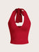 SHEIN EZwear Top de tirantes de cuello halter sin espalda con cuello en V - Quierox - Tienda Online