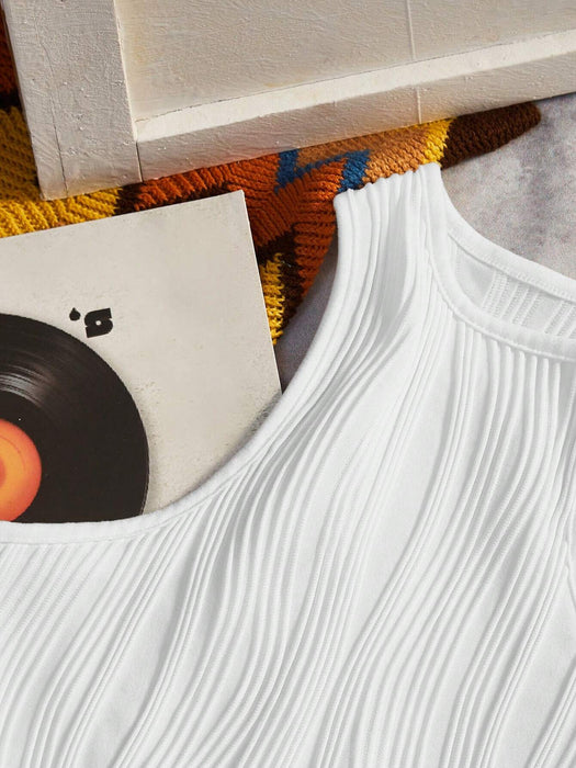 SHEIN EZwear Top Sin Mangas Con Cuello Asimétrico - Quierox - Tienda Online