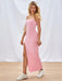 SHEIN EZwear Vestido ajustado con abertura alta y tirantes finos de color liso para mujer - Quierox - Tienda Online