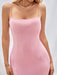 SHEIN EZwear Vestido ajustado con abertura alta y tirantes finos de color liso para mujer - Quierox - Tienda Online