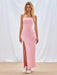 SHEIN EZwear Vestido ajustado con abertura alta y tirantes finos de color liso para mujer - Quierox - Tienda Online