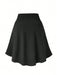SHEIN Falda acampanada de media longitud de color liso para mujer - Quierox - Tienda Online