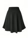SHEIN Falda acampanada de media longitud de color liso para mujer - Quierox - Tienda Online