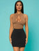 SHEIN Falda ajustada básica informal de verano negra para mujer - Quierox - Tienda Online