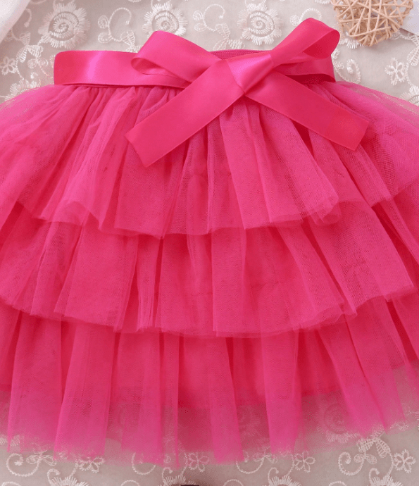 SHEIN Falda con cinturón y dobladillo superpuesto de malla para chica joven - Quierox - Tienda Online