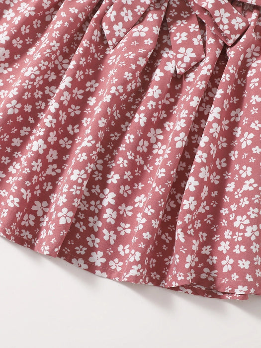 SHEIN Falda con cinturón y estampado floral , estilo paperbag. - Quierox - Tienda Online