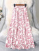 SHEIN Falda larga informal con estampado floral y cordón ajustable en la cintura para mujer - Quierox - Tienda Online