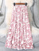 SHEIN Falda larga informal con estampado floral y cordón ajustable en la cintura para mujer - Quierox - Tienda Online