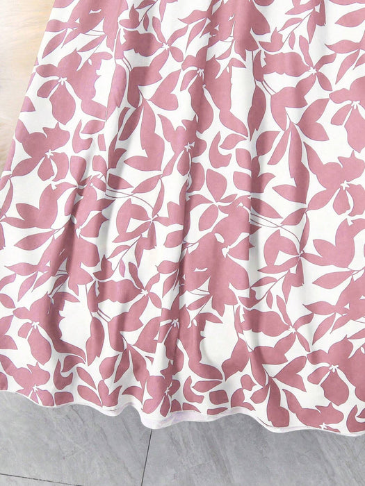 SHEIN Falda larga informal con estampado floral y cordón ajustable en la cintura para mujer - Quierox - Tienda Online