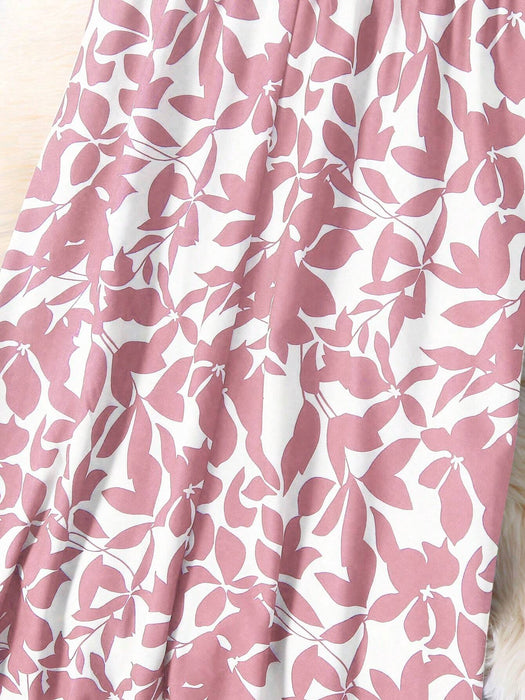 SHEIN Falda larga informal con estampado floral y cordón ajustable en la cintura para mujer - Quierox - Tienda Online