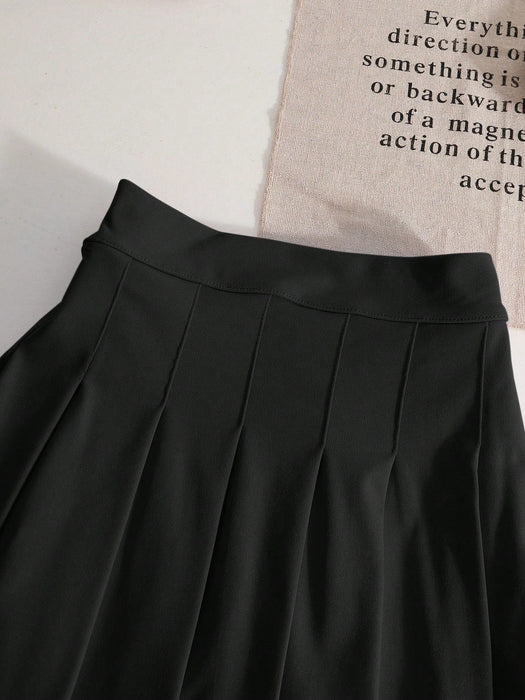 SHEIN Falda plisada informal para niñas preadolescentes, primavera/verano - Quierox - Tienda Online