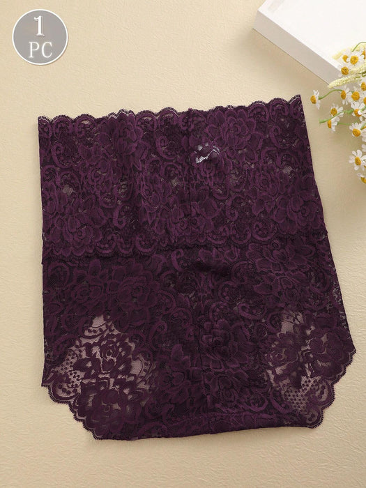 SHEIN FINETOO 1 pieza de bragas de triángulo de encaje de cintura alta sexys para mujer - Quierox - Tienda Online