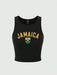 SHEIN Flirla Camiseta de tirantes negra con gráfico de la bandera de Jamaica para mujer - Quierox - Tienda Online
