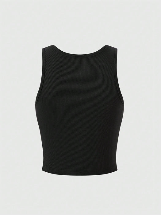 SHEIN Flirla Camiseta de tirantes negra con gráfico de la bandera de Jamaica para mujer - Quierox - Tienda Online