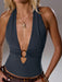 SHEIN Flirla Top de tirantes elegante de calle alta con hebilla circular - Quierox - Tienda Online