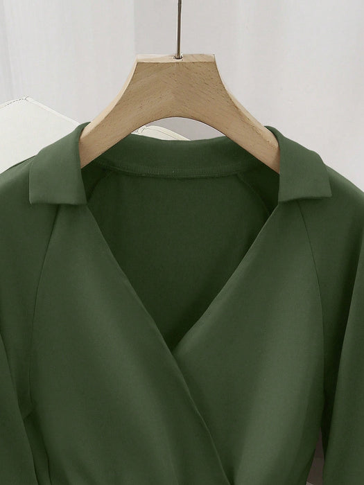 SHEIN Franclia Body de manga larga y cuello en V de corte ajustado - Quierox - Tienda Online