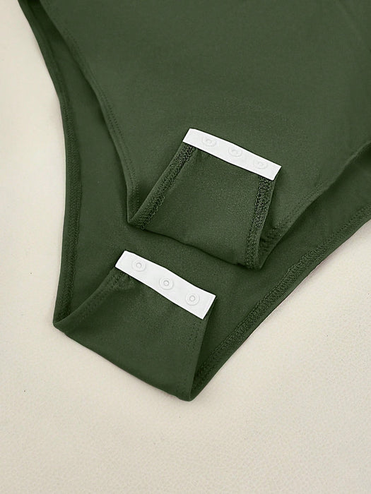 SHEIN Franclia Body de manga larga y cuello en V de corte ajustado - Quierox - Tienda Online