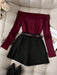 SHEIN Franclia Conjunto de 2 piezas de mujer, top de manga larga - Quierox - Tienda Online