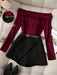 SHEIN Franclia Conjunto de 2 piezas de mujer, top de manga larga - Quierox - Tienda Online