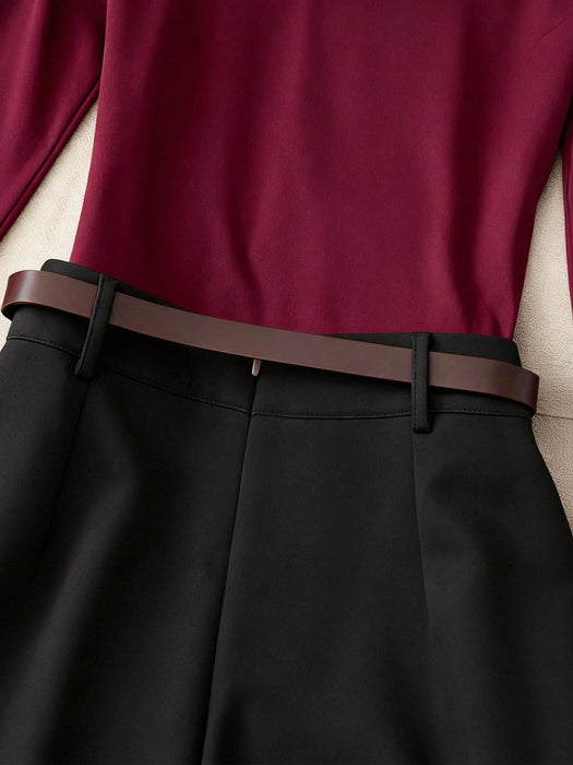 SHEIN Franclia Conjunto de 2 piezas de mujer, top de manga larga - Quierox - Tienda Online