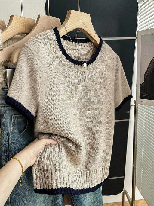 SHEIN Franclia Nueva blusa de punto de verano minimalista - Quierox - Tienda Online