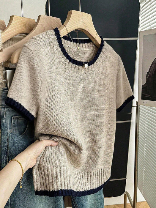 SHEIN Franclia Nueva blusa de punto de verano minimalista - Quierox - Tienda Online
