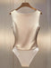 SHEIN Franclia Seductive Body color oro champán satinado sin mangas con escote drapeado a la moda - Quierox - Tienda Online