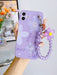 Shein Funda anticaída de TPU con estampado de flores moradas y pulsera para iPhone XR - Quierox - Tienda Online