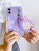 Shein Funda anticaída de TPU con estampado de flores moradas y pulsera para iPhone XR - Quierox - Tienda Online