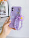 Shein Funda anticaída de TPU con estampado de flores moradas y pulsera para iPhone XR - Quierox - Tienda Online