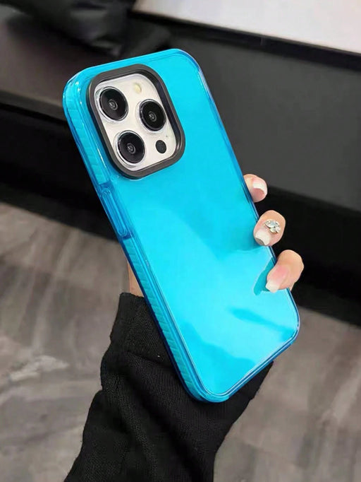 Shein Funda básica para Apple (1 unidad), transparente, antigolpes y azul claro compatible con iPhone 15 pro max - Quierox - Tienda Online
