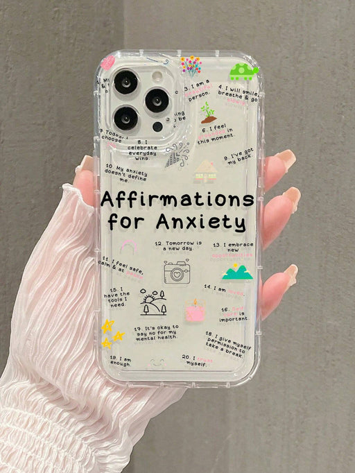 Shein Funda compatible con iPhone 13 pro max con diseño de letra con estampado transparente - Quierox - Tienda Online