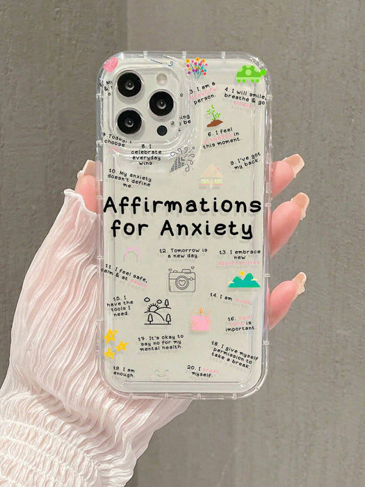 Shein Funda compatible con iPhone 13 pro max con diseño de letra con estampado transparente - Quierox - Tienda Online