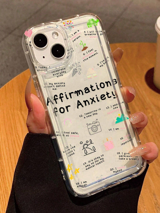 Shein Funda compatible con iPhone 13 pro max con diseño de letra con estampado transparente - Quierox - Tienda Online