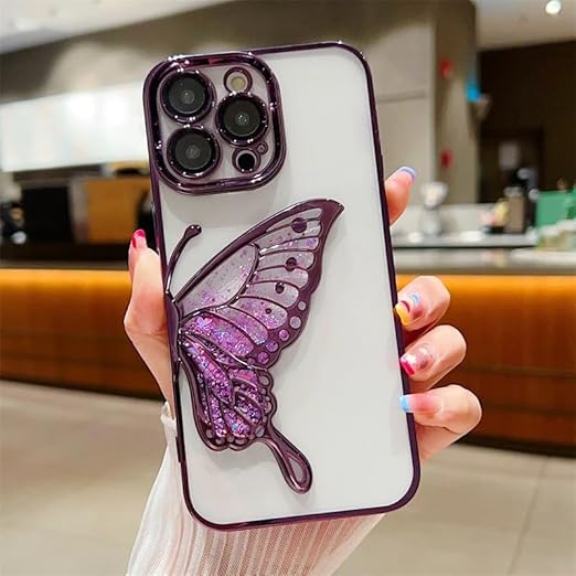 Shein Funda con diseño de mariposa enchapada con purpurina de lujo, estética para mujeres - Quierox - Tienda Online