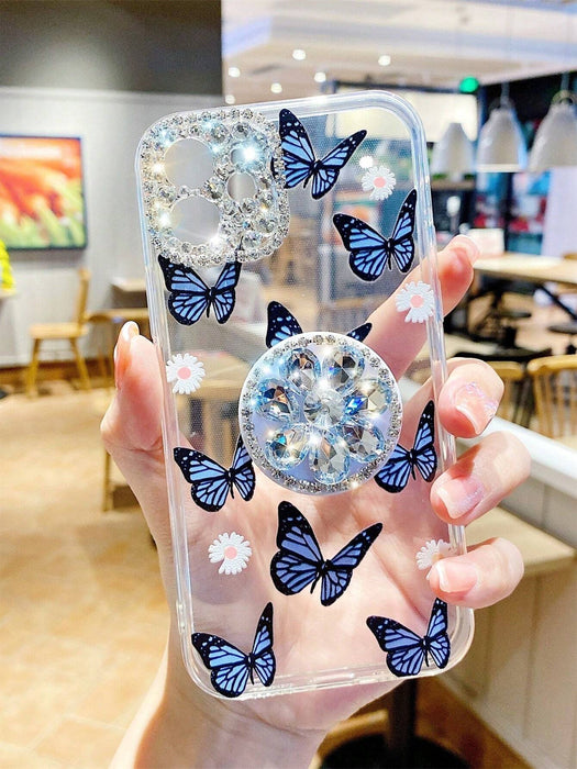 Shein funda con estampado de mariposas de verano y soporte, compatible con iPhone 13 pro max - Quierox - Tienda Online
