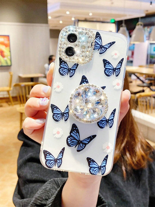 Shein funda con estampado de mariposas de verano y soporte, compatible con iPhone 13 pro max - Quierox - Tienda Online