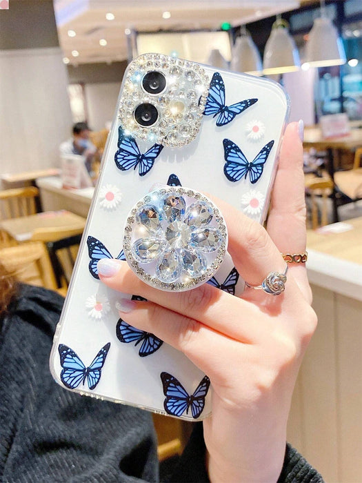 Shein funda con estampado de mariposas de verano y soporte, compatible con iPhone 13 pro max - Quierox - Tienda Online