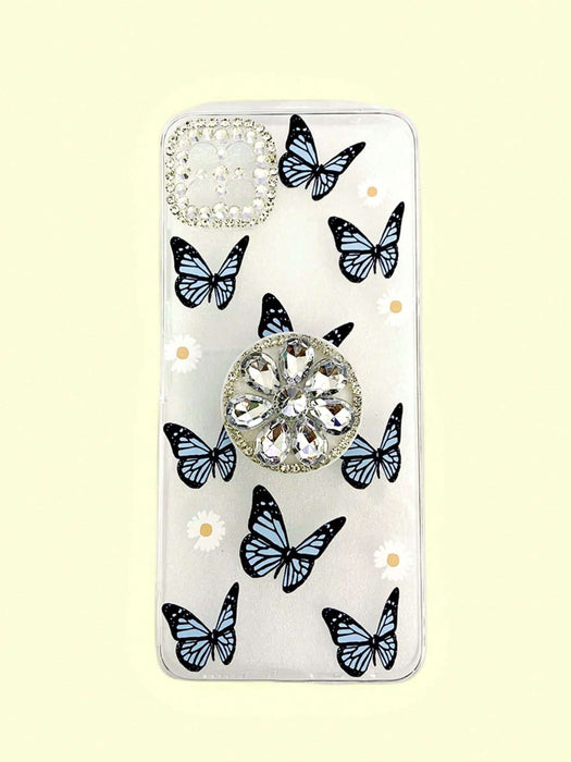 Shein funda con estampado de mariposas de verano y soporte, compatible con iPhone 13 pro max - Quierox - Tienda Online