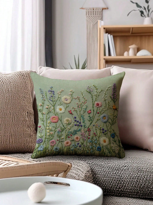 Shein Funda de almohada moderna con diseño floral (2 unidades), color verde claro con cremallera oculta, lavable a máquina sin incluye relleno - Quierox - Tienda Online
