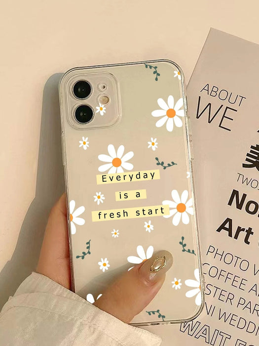 Shein Funda de celular transparente con margarita con estampado, iphone 7p/8p - Quierox - Tienda Online