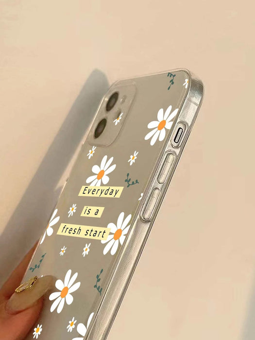 Shein Funda de celular transparente con margarita con estampado, iphone 7p/8p - Quierox - Tienda Online