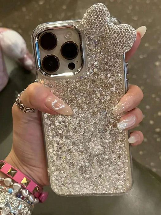 SHEIN Funda de lujo con pedrería y lazo brillante, compatible con iPhone 11 PRO MAX - Quierox - Tienda Online