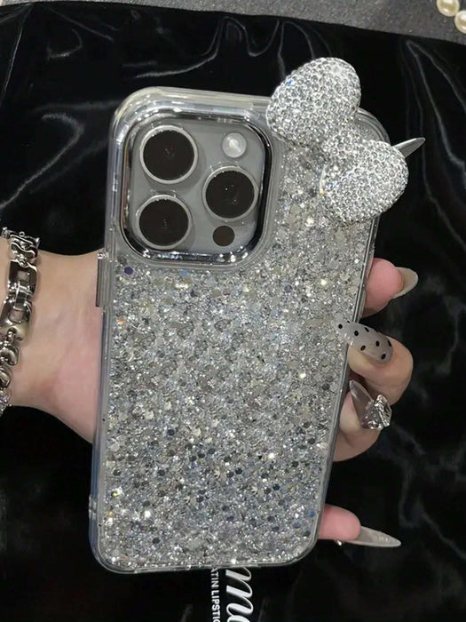 SHEIN Funda de lujo con pedrería y lazo brillante, compatible con iPhone 11 PRO MAX - Quierox - Tienda Online