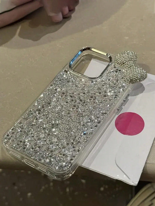 SHEIN Funda de lujo con pedrería y lazo brillante, compatible con iPhone 11 PRO MAX - Quierox - Tienda Online