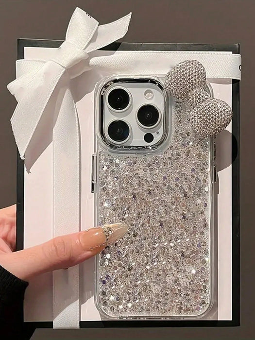 SHEIN Funda de lujo con pedrería y lazo brillante, compatible con iPhone 11 PRO MAX - Quierox - Tienda Online