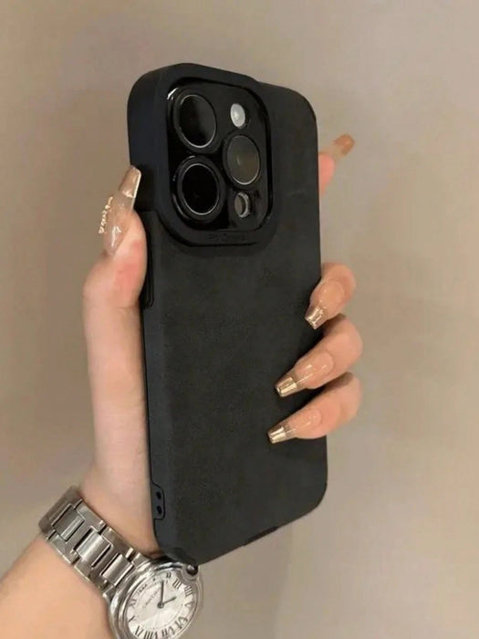 Shein Funda de lujo de piel sintética mate con protección completa para la lente de la cámara para iphone 17 pro max - Quierox - Tienda Online
